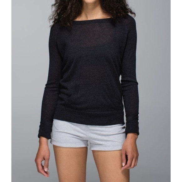 lululemon athletica Sweaters - Lulu Chai Time Pullover Heathered Black Cashmere 6
